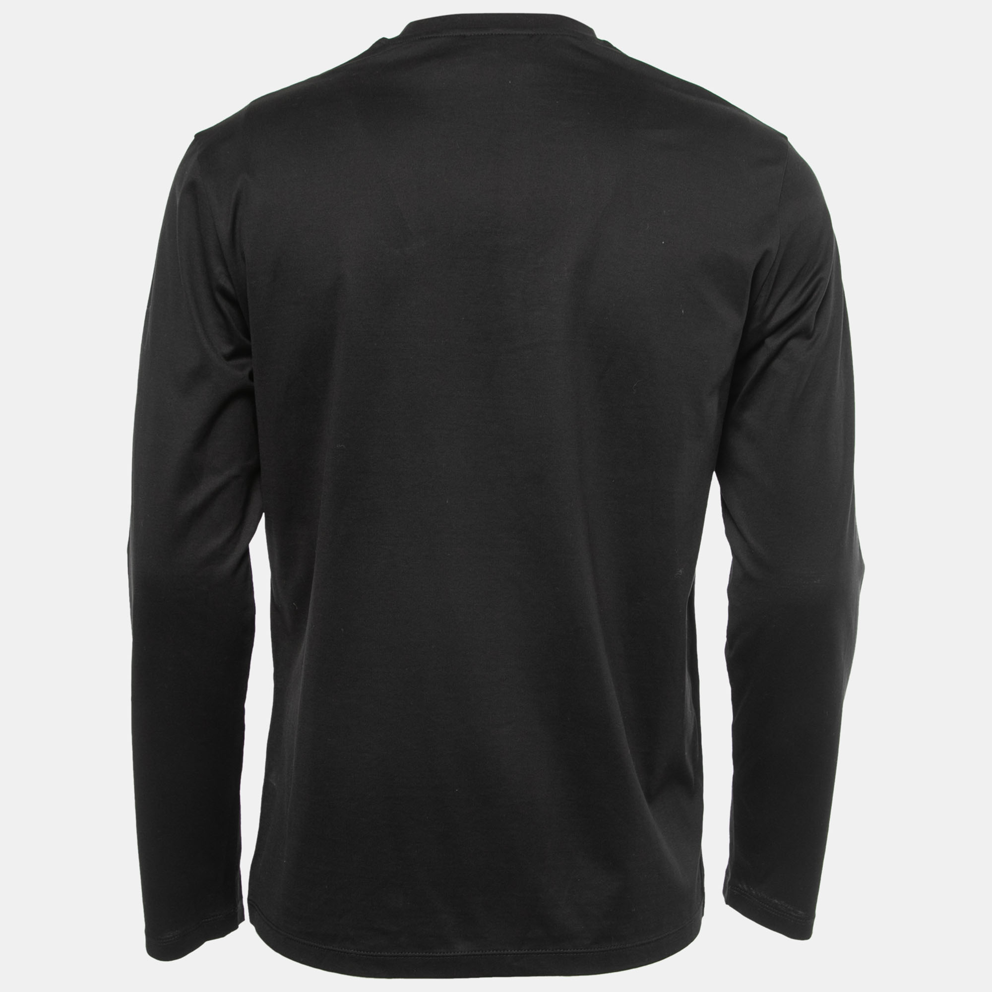 

Emporio Armani Black Jersey Knit Logo Long-Sleeve T-Shirt