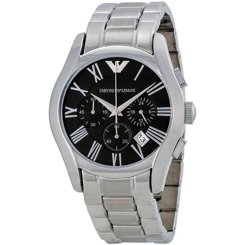 Emporio Armani Black Stainless Steel Chronograph Men's Wristwatch 43MM