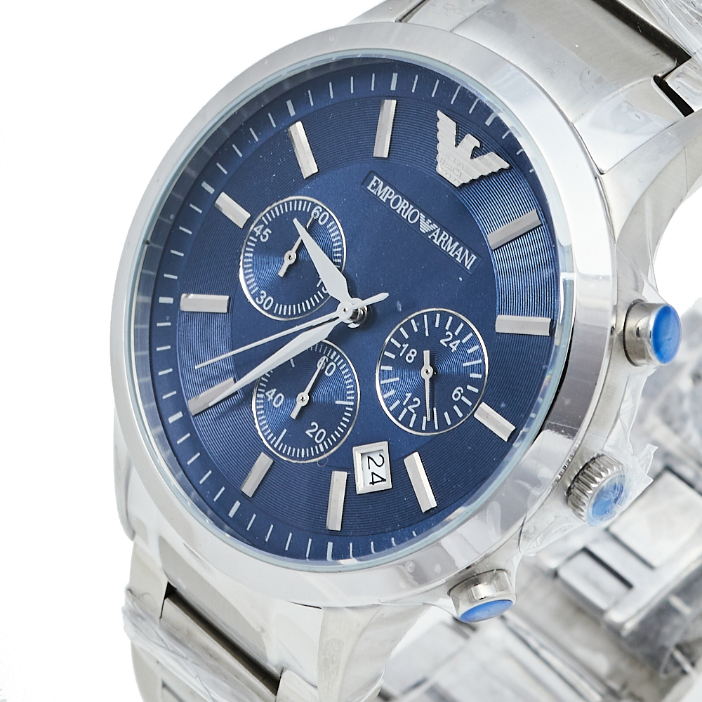 

Emporio Armani Blue Stainless Steel Classic Chronograph AR2448 Men's Wristwatch