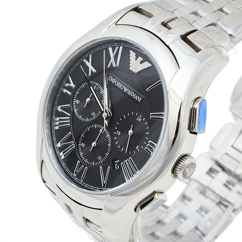 

Emporio Armani Black Stainless Steel Classic Chronograph AR1786 Men's Wristwatch