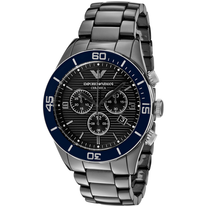 Emporio Armani Black Stainless Steel AR1429 Men's Wristwatch 43MM