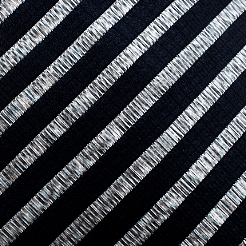 Pre-owned Emporio Armani Navy Blue And Grey Striped Silk Tie