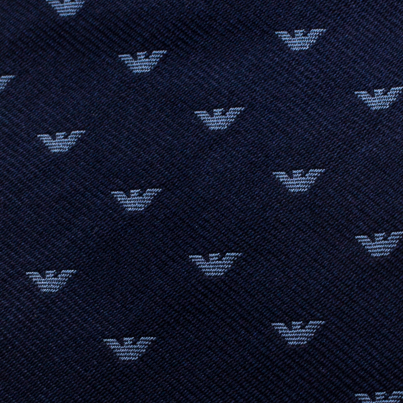 

Emporio Armani Navy Blue Logo Jacquard Silk Tie