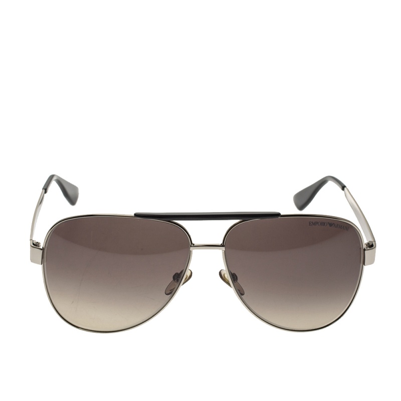 

Emporio Armani Silver/Brown Gradient EA9694/S Aviator Sunglasses