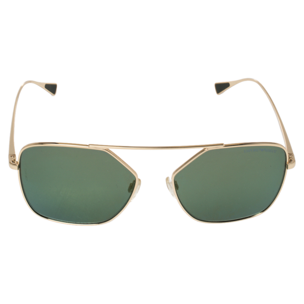 

Emporio Armani Pale Gold Tine/ Petrol Green EA 2053 Pilot Sunglasses