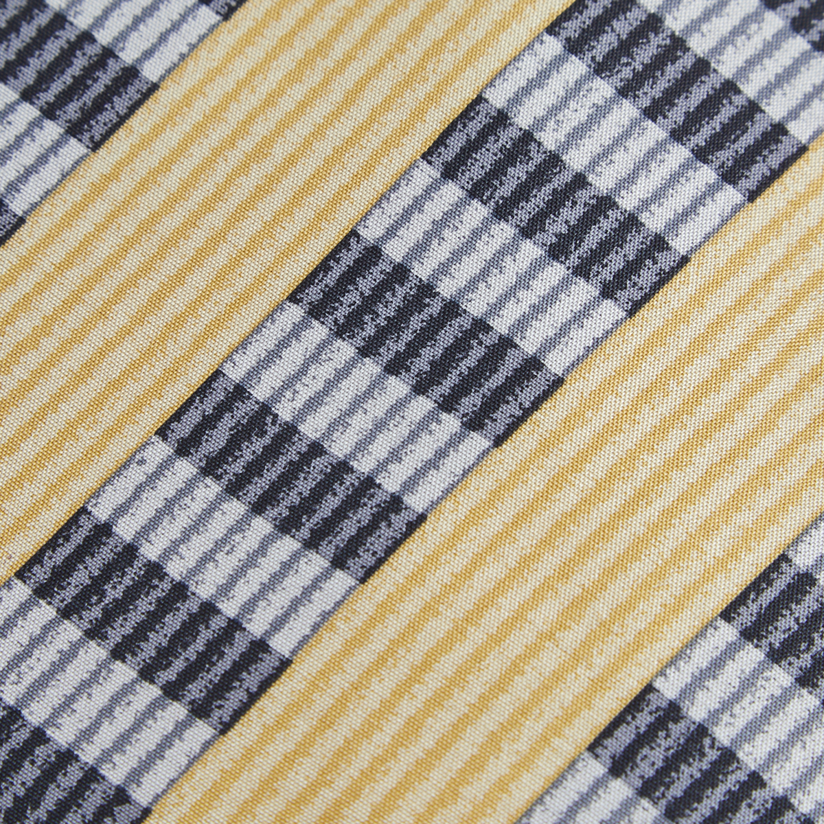 

Emporio Armani Vintage Yellow & Grey Stripe Print Silk Tie