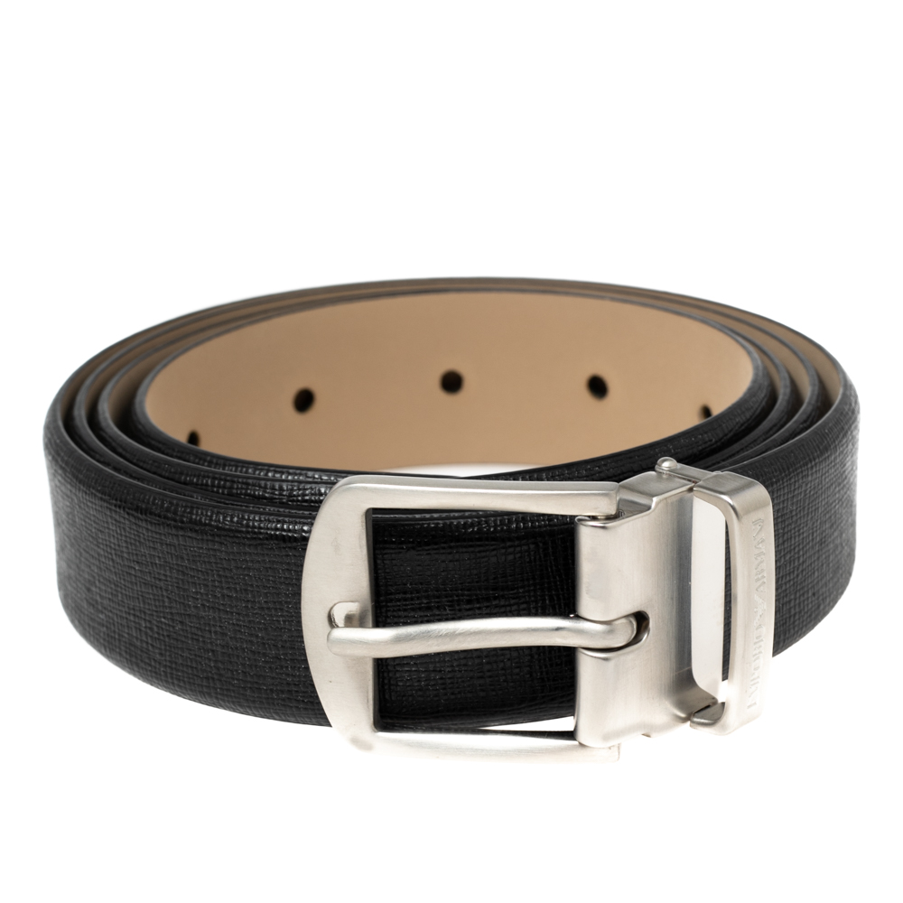 

Emporio Armani Black Leather Classic Buckle Belt