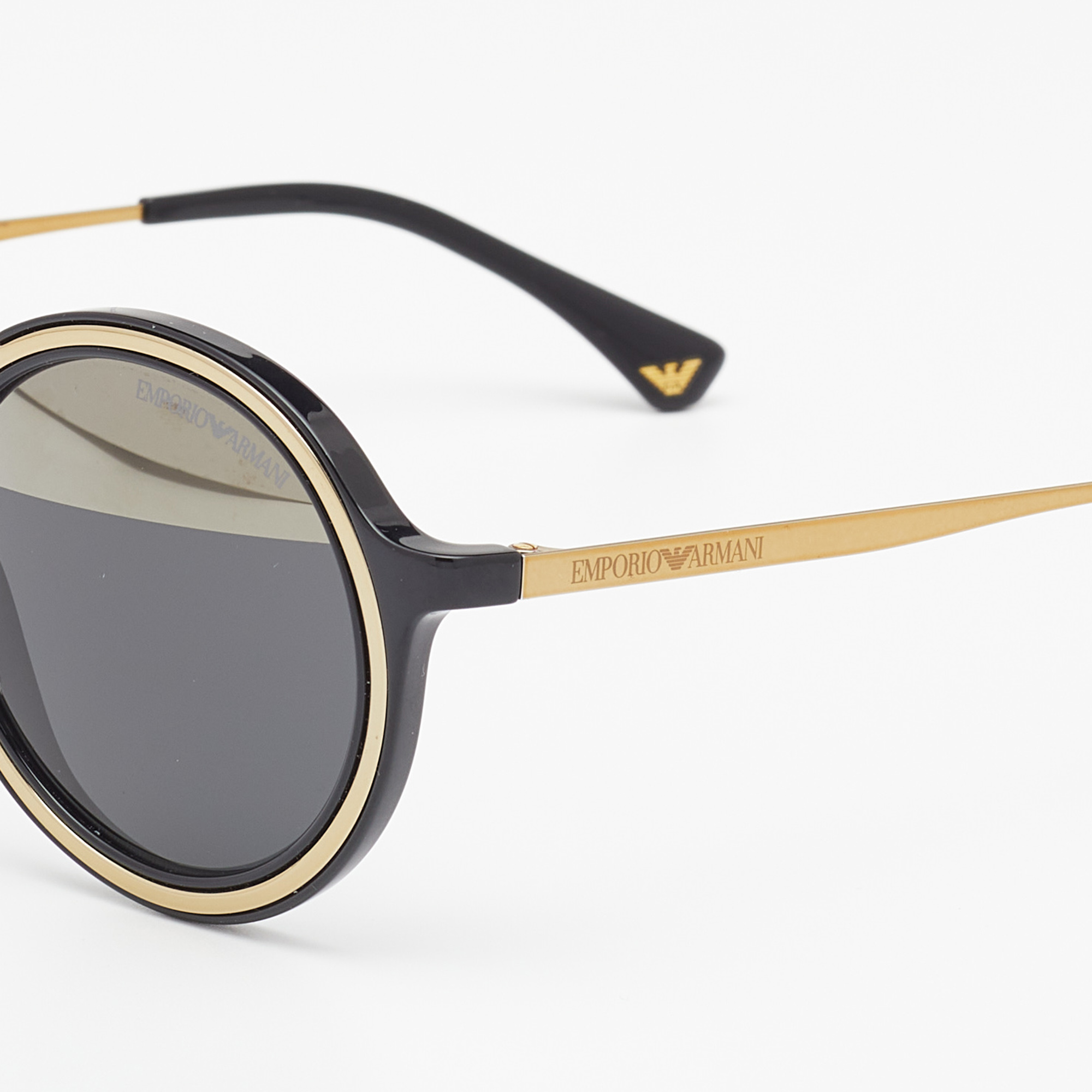 

Emporio Armani Black/Grey Mirrored EA 4062 Round Sunglasses