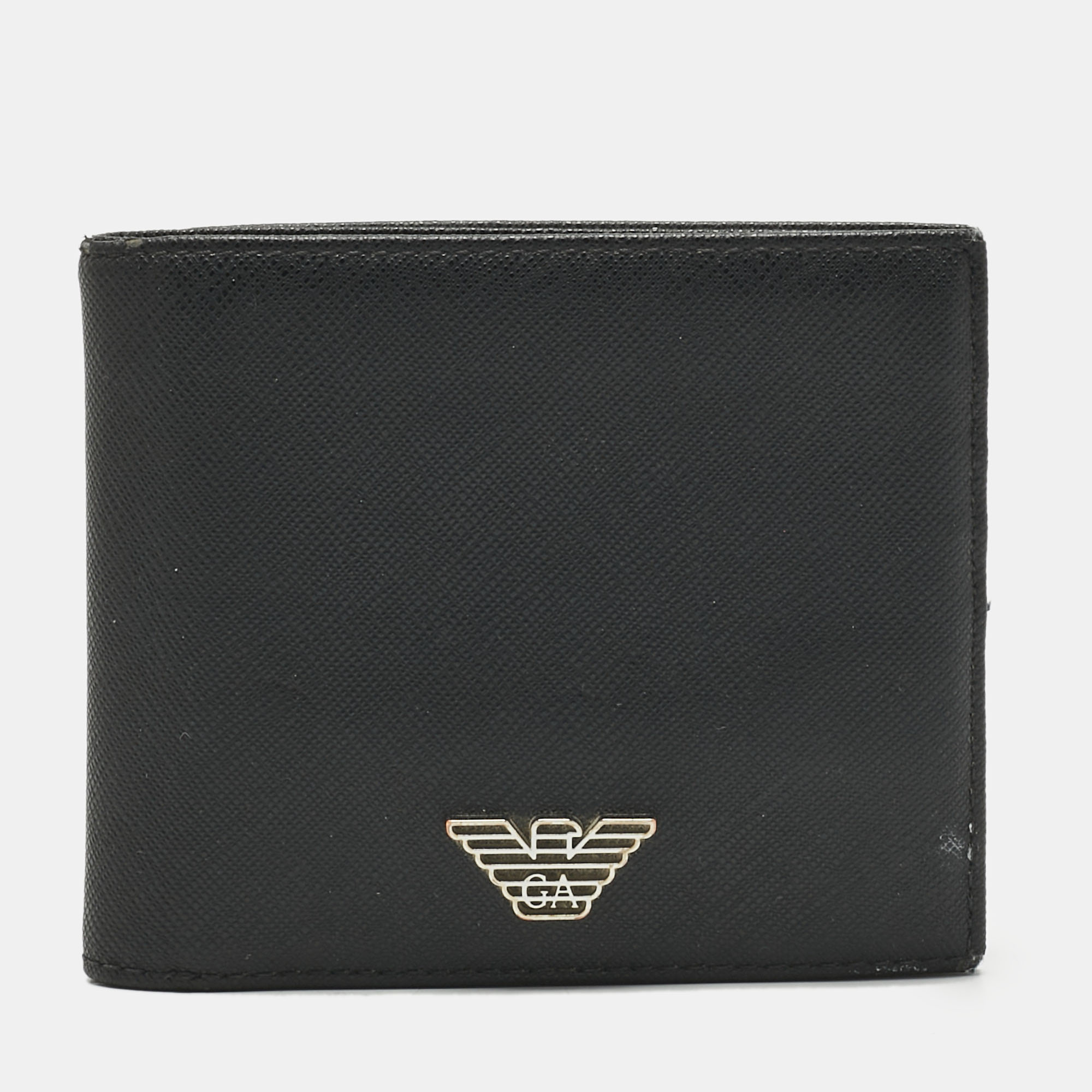 

Emporio Armani Black Leather Logo Bifold Wallet