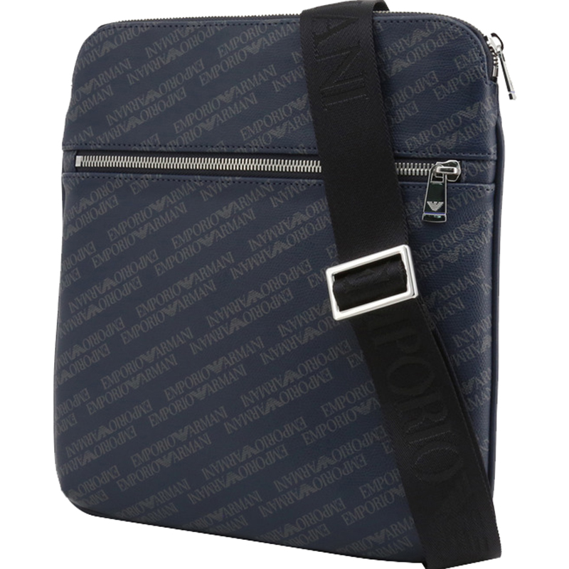 

Emporio Armani Blue Signature Fabric Messenger Bag