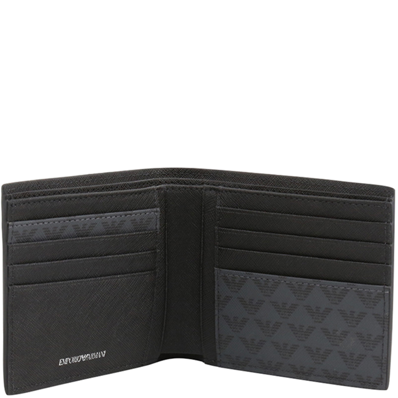 

Emporio Armani Grey Signature Faux Leather Bifold Wallet