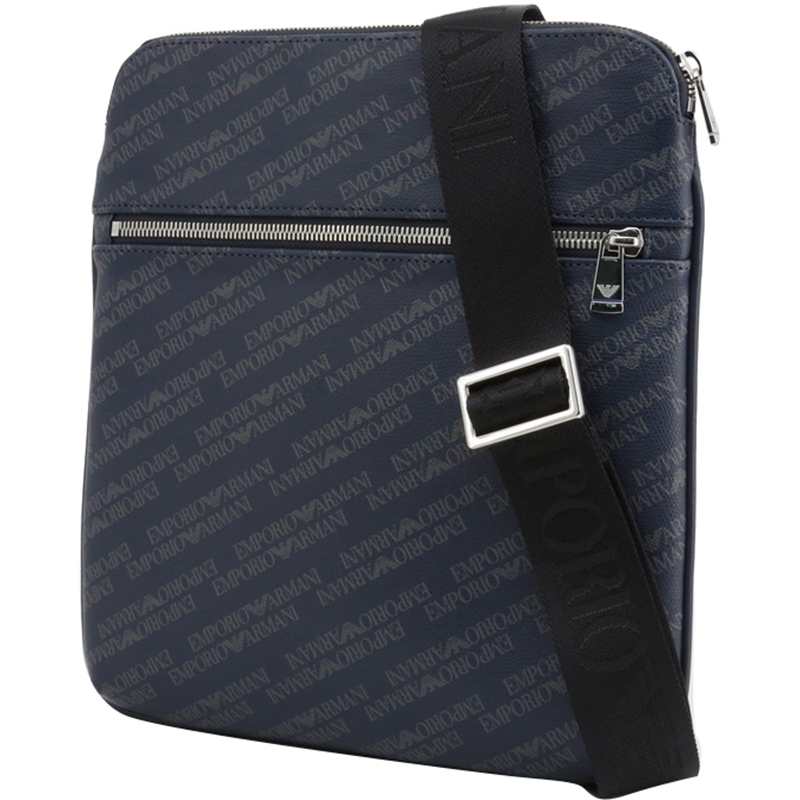 

Emporio Armani Blue Signature Fabric Messenger Bag, Navy blue