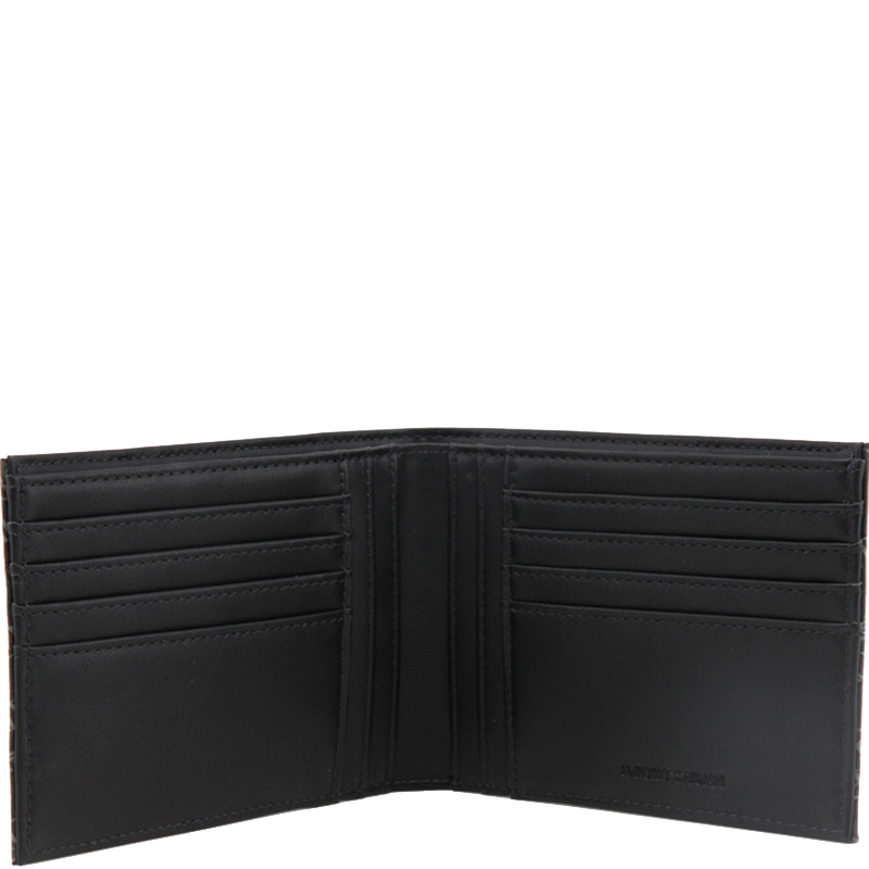 

Emporio Armani Black Signature Faux Leather Bifold Wallet