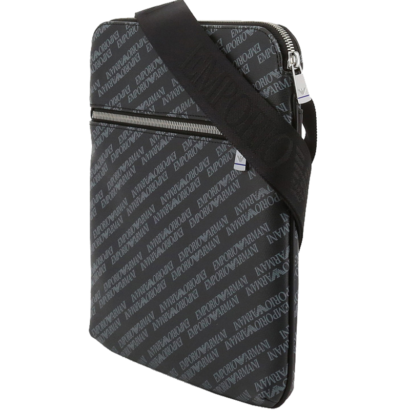 

Emporio Armani Black Signature Fabric Messenger Bag