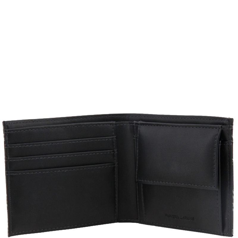 

Emporio Armani Black Signature Faux Leather Bifold Wallet