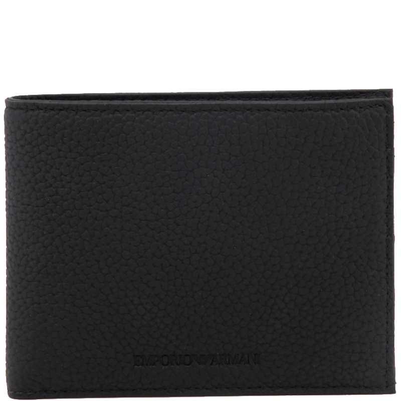 Pre Owned Emporio Armani Black Leather Bifold Wallet