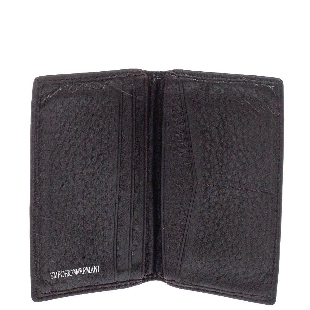 

Emporio Armani Dark Brown Leather Card Holder