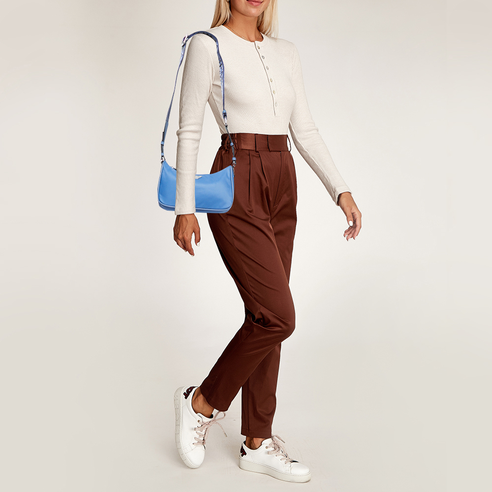 

Emporio Armani Blue Nylon and Leather Mini Bag