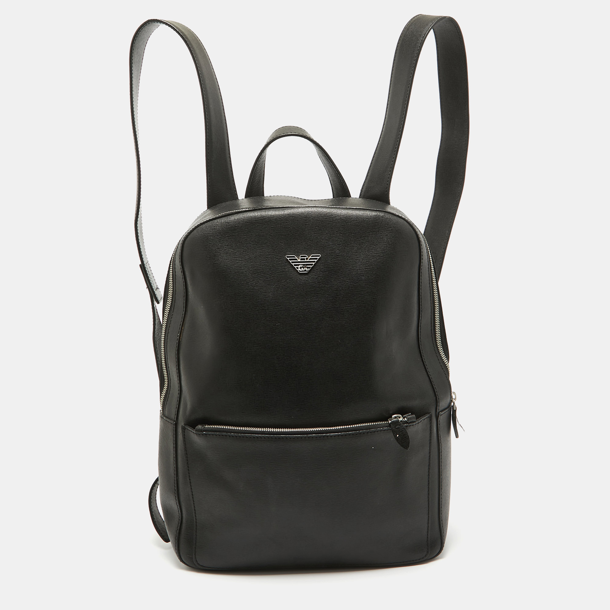 

Emporio Armani Black Leather Backpack
