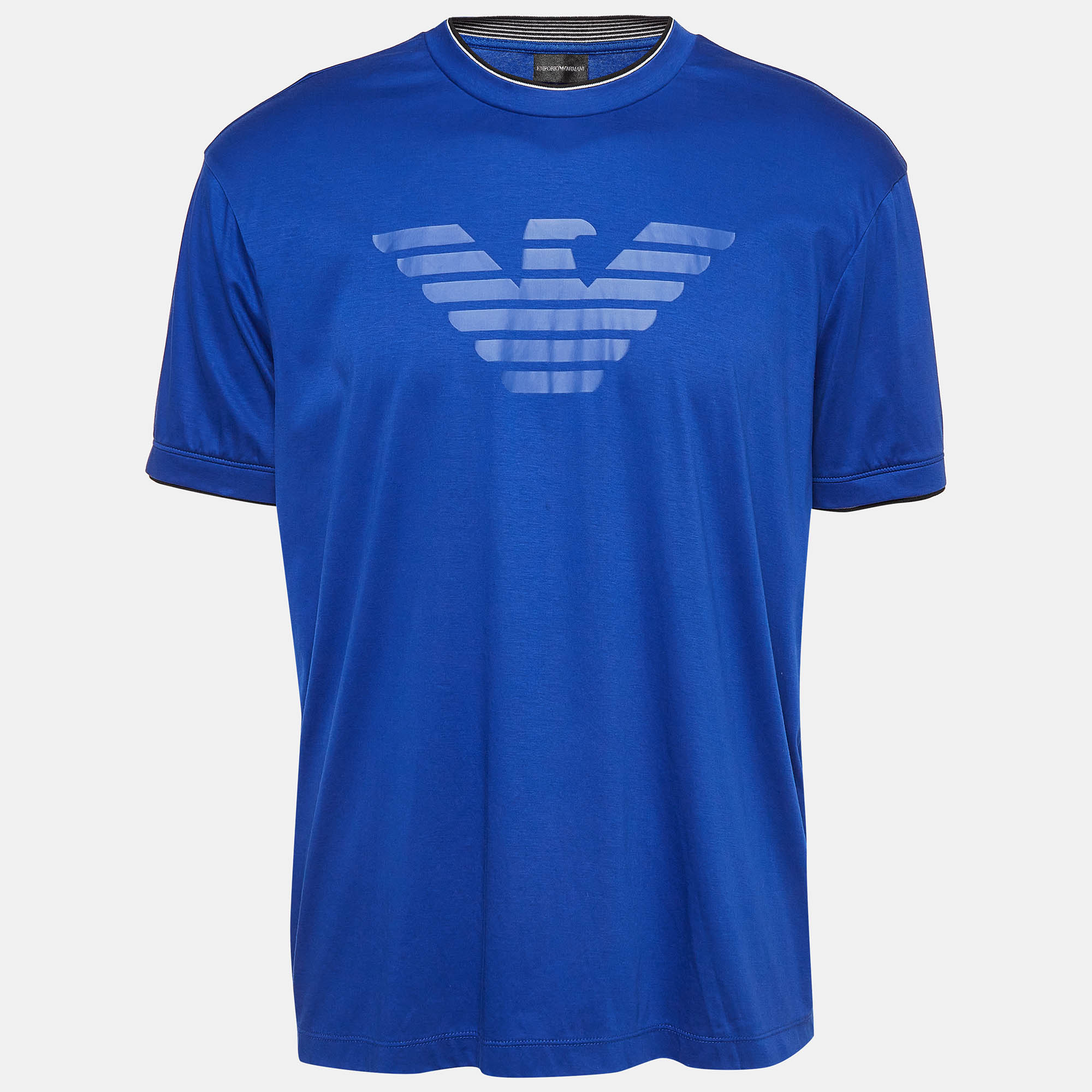 

Emporio Armani Blue Logo Print Jersey T-Shirt XXL
