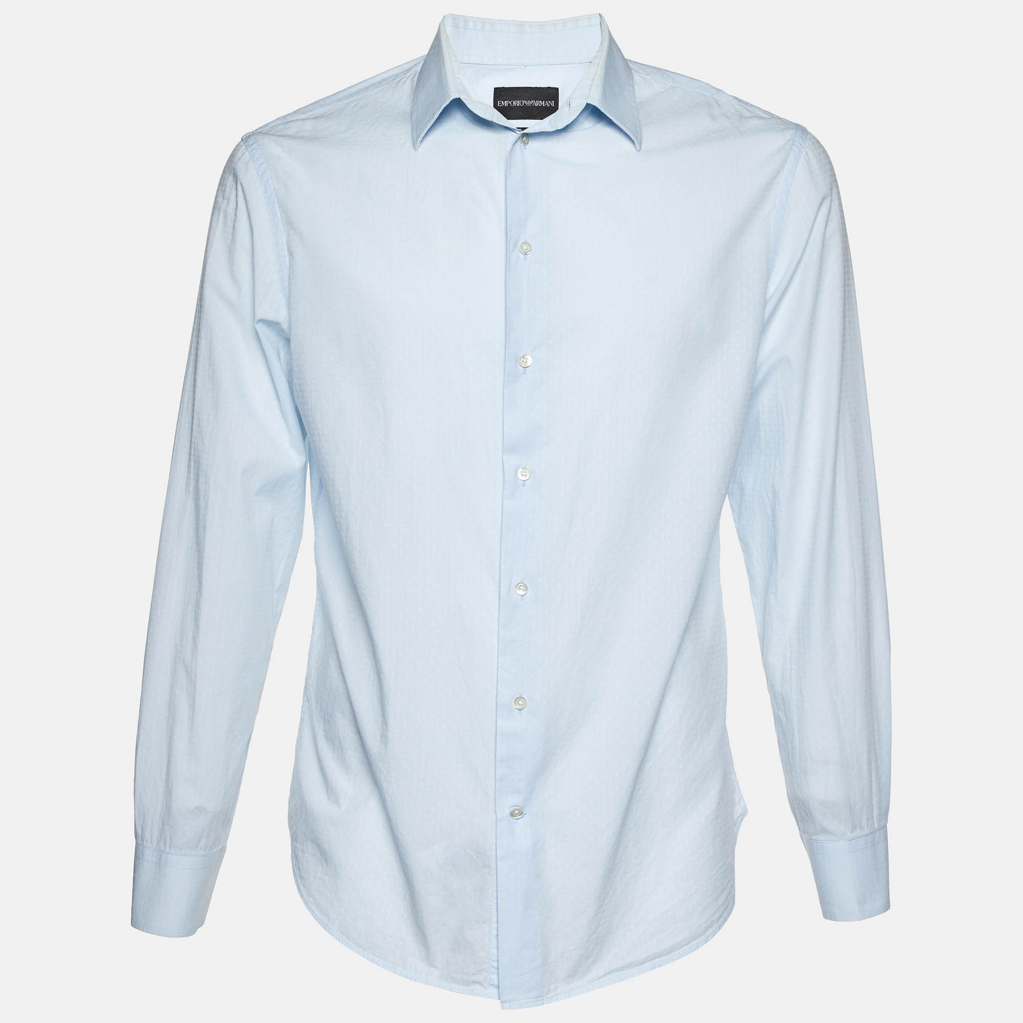 

Emporio Armani Blue Patterned Cotton Shirt M