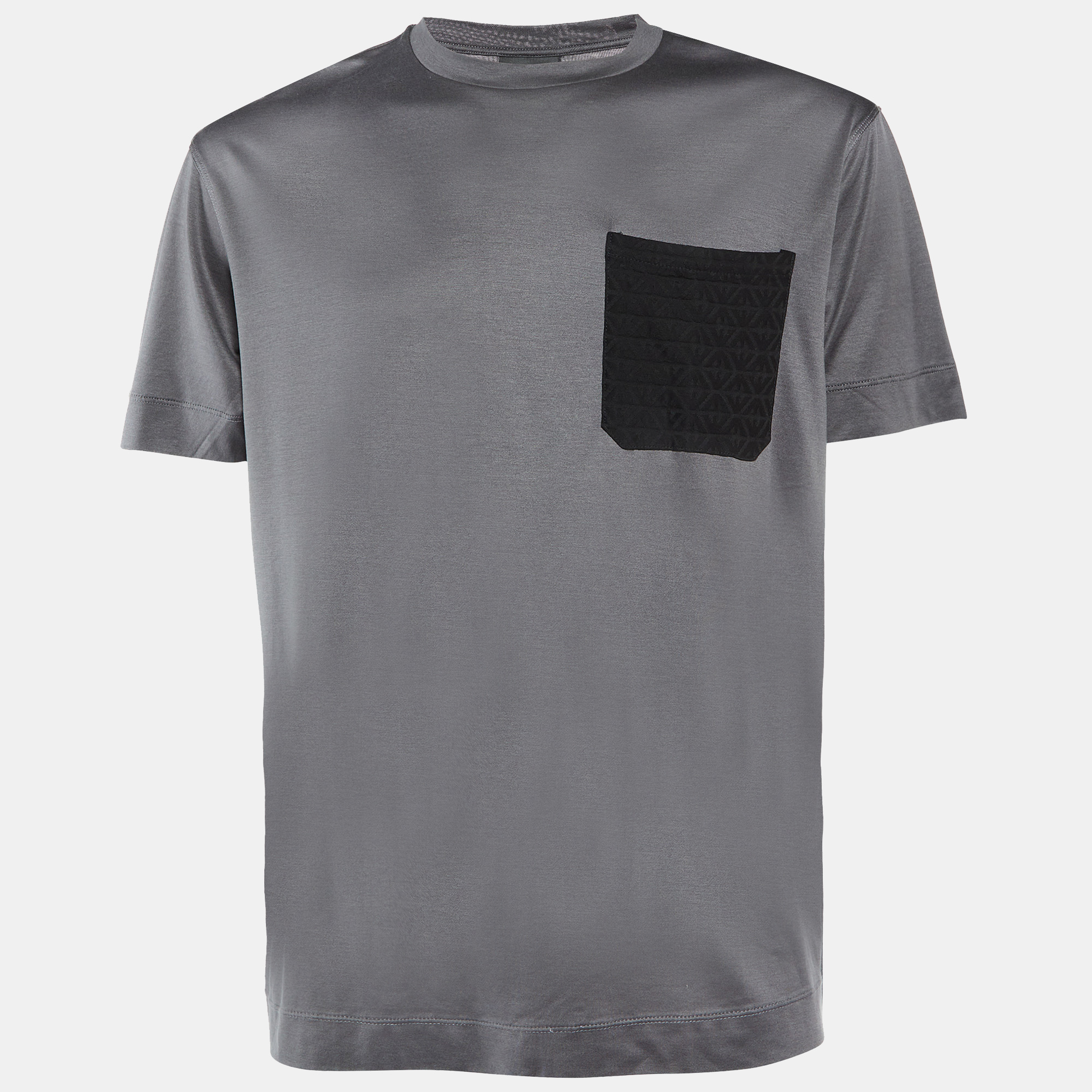 

Emporio Armani Grey Jersey Pocket Detail Crew Neck T-Shirt XXL