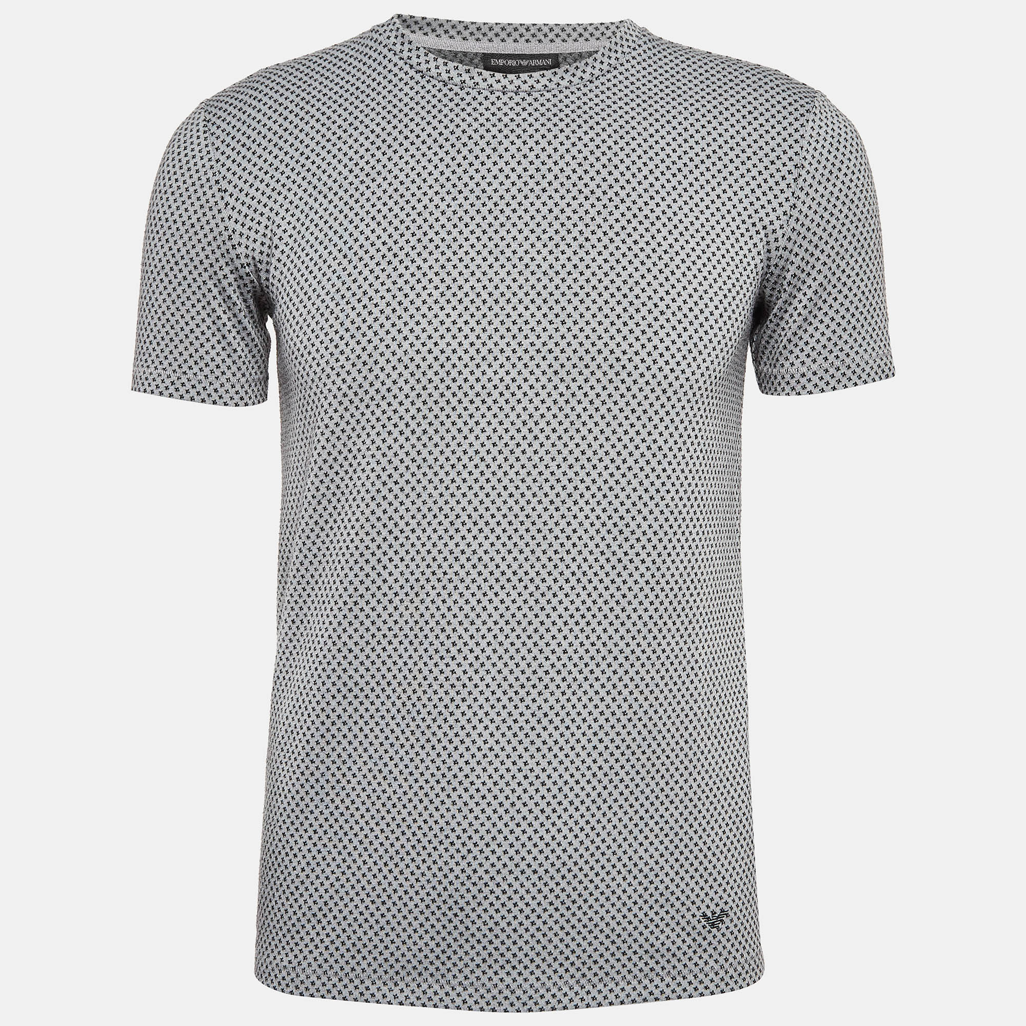 

Emporio Armani Grey Patterned Knit Crew Neck T-Shirt S