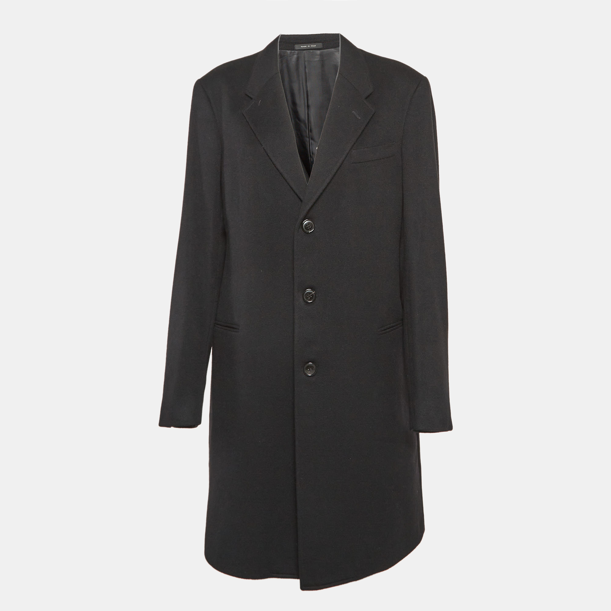 

Emporio Armani Black Cashmere Felt Long Coat XL