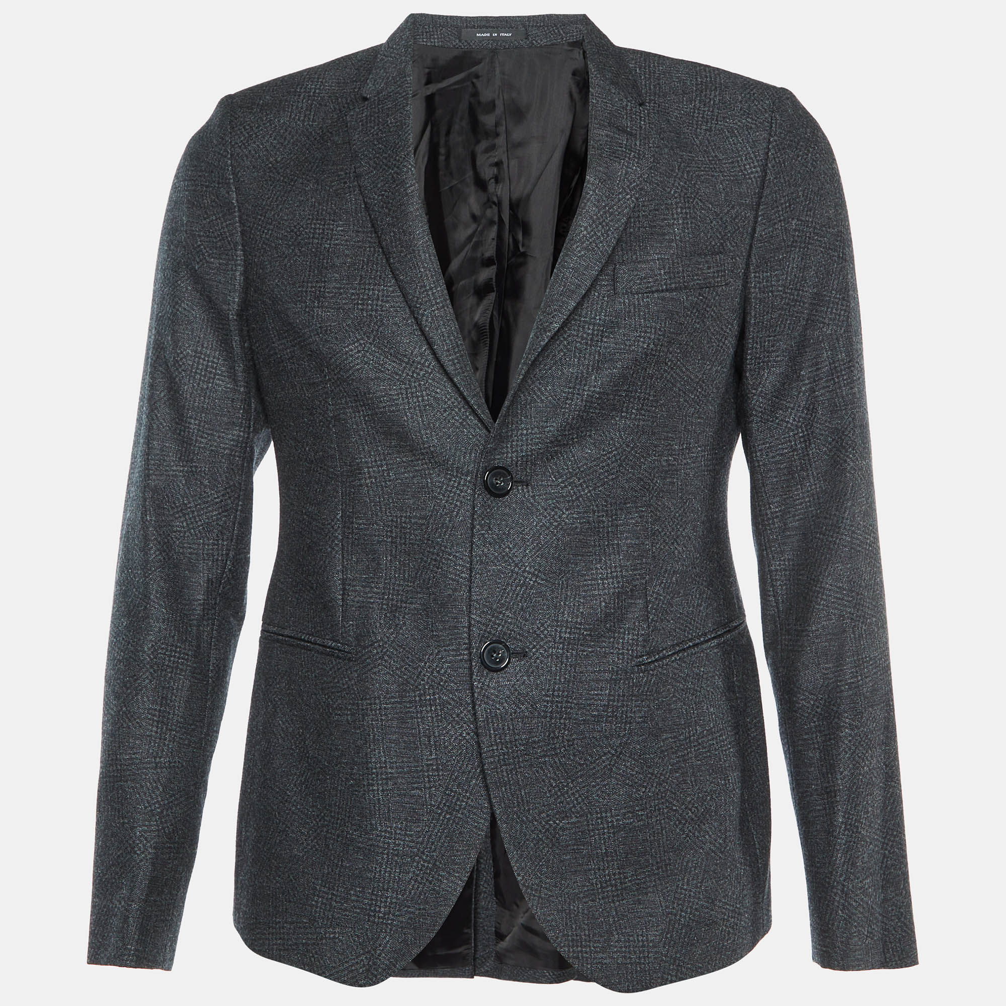 

Emporio Armani Dark Grey Virgin Wool Single Breasted Blazer S