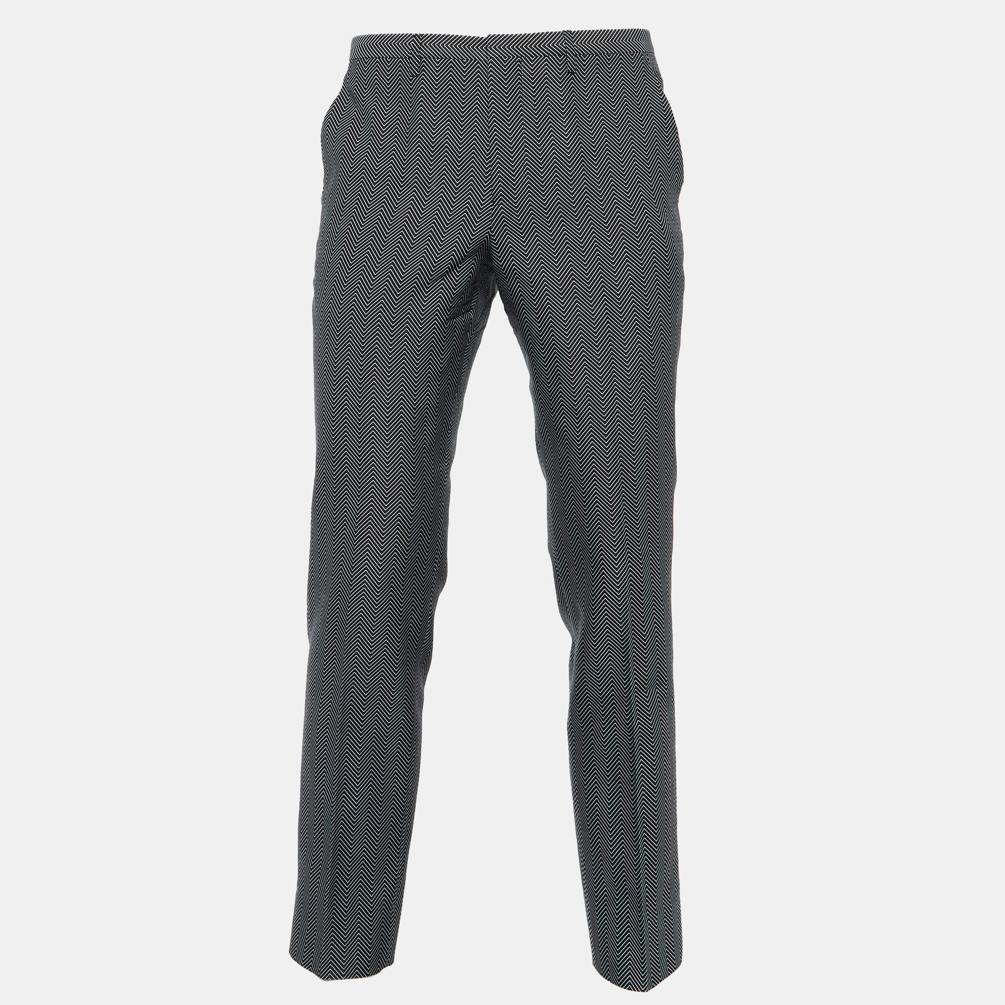 

Emporio Armani Black Herringbone Wool & Silk Tailored Trousers M