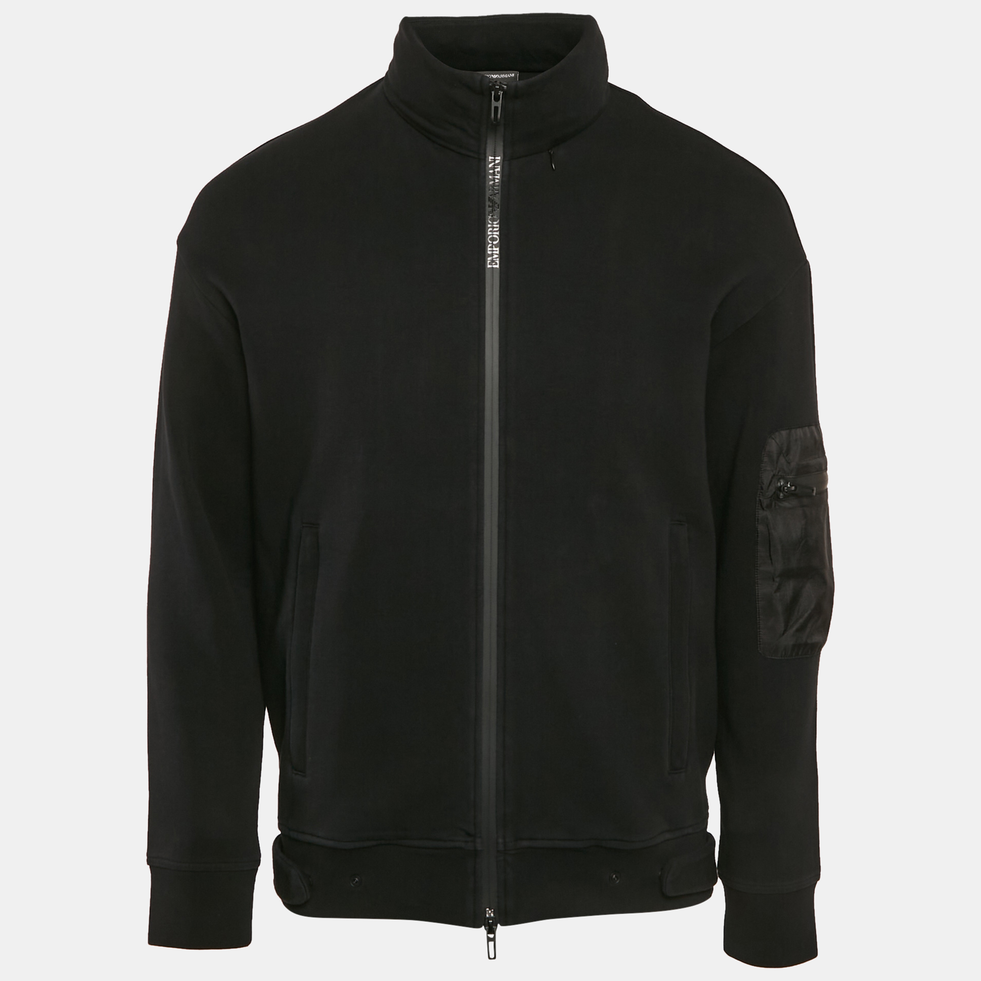 

Emporio Armani Black Neoprene Zip-Up Jacket M