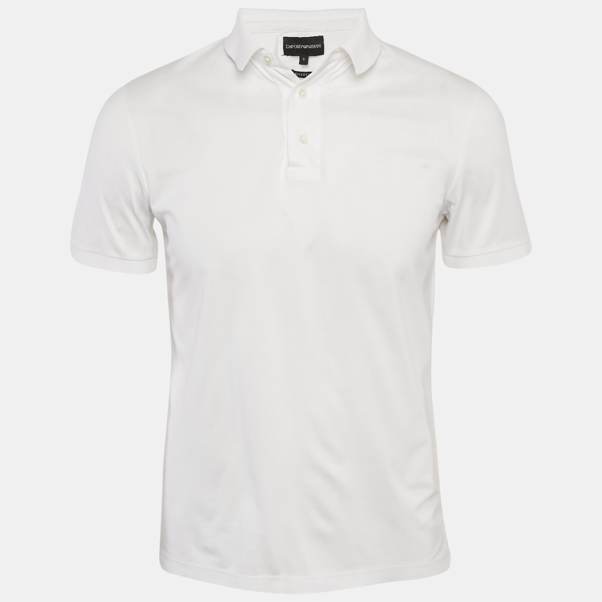 

Emporio Armani Essential White Cotton Jersey Polo T-Shirt S