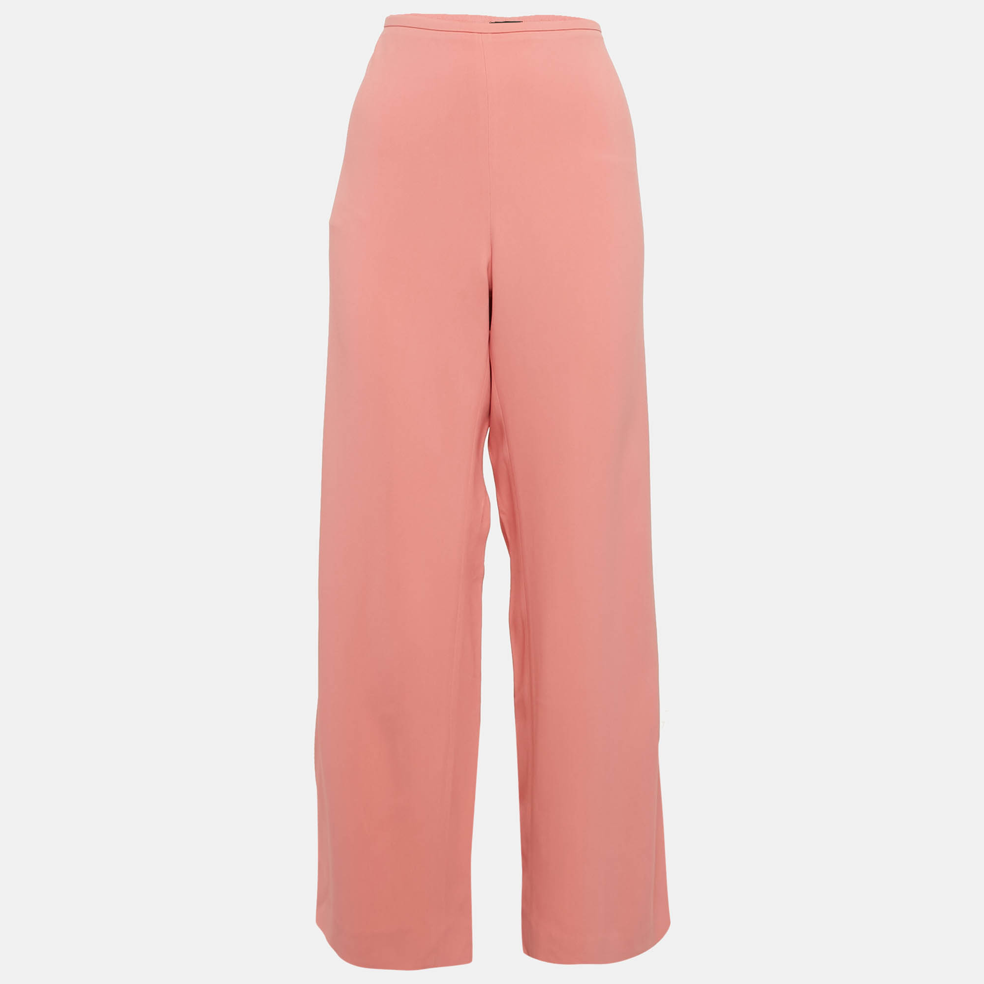 

Emporio Armani Pink Crepe Wide-Leg Trousers S