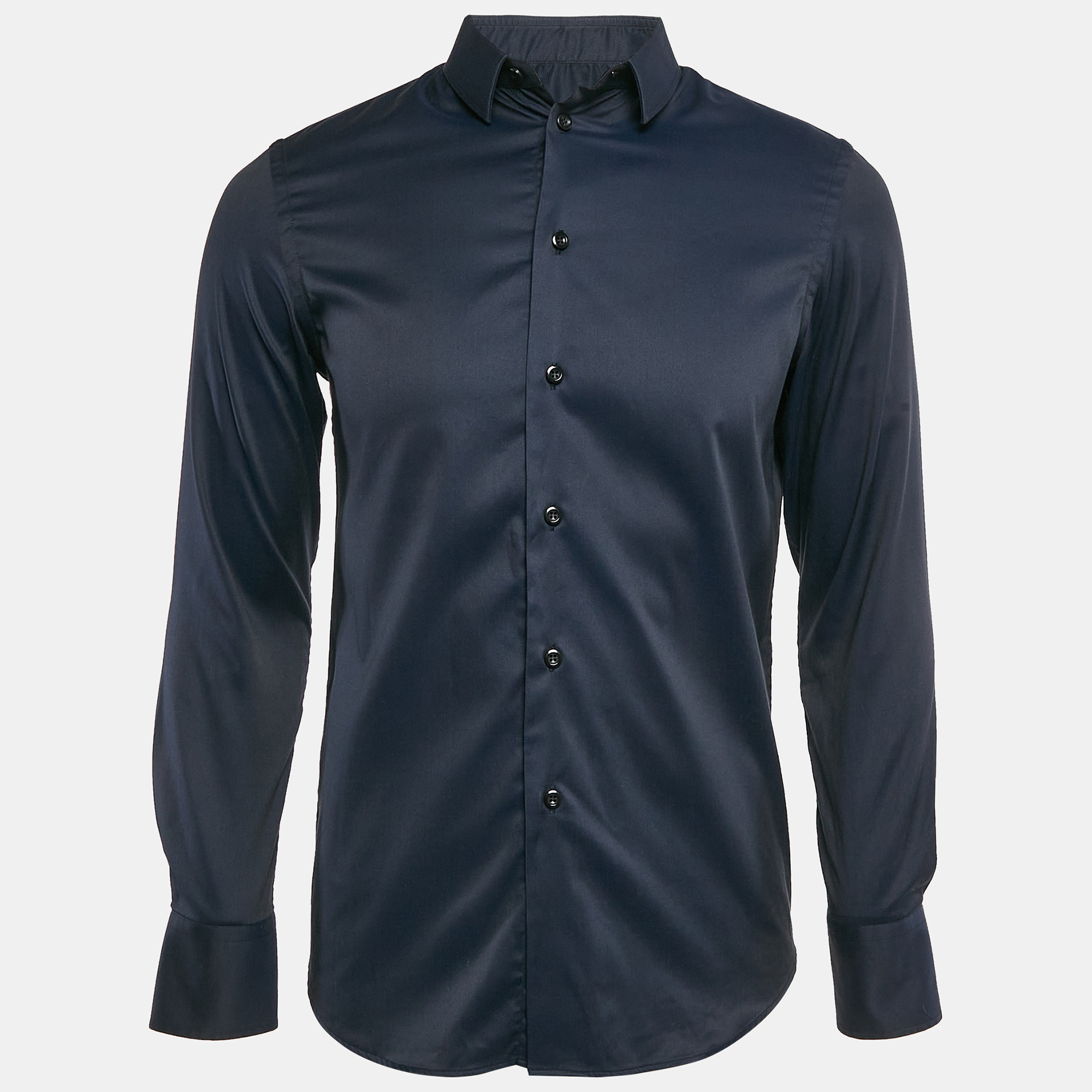 

Emporio Armani Blue Cotton Long Sleeve Shirt M, Navy blue