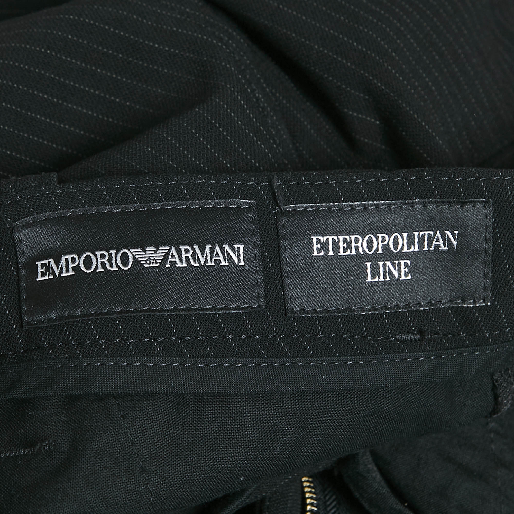Emporio Armani Black Eteropolitan Line Wool Trousers S 