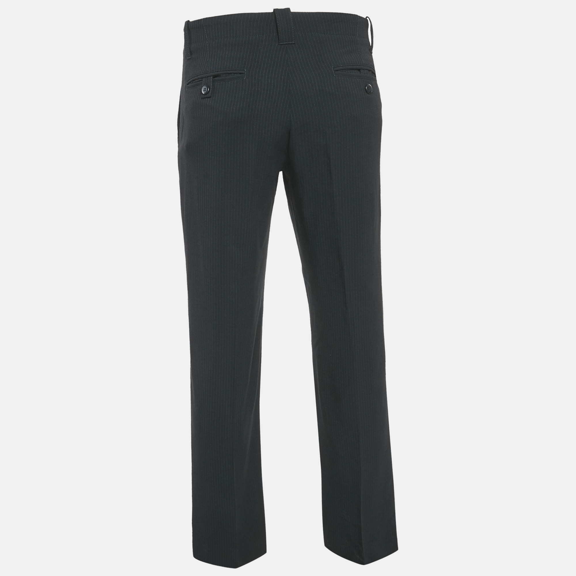 Emporio Armani Black Eteropolitan Line Wool Trousers S 