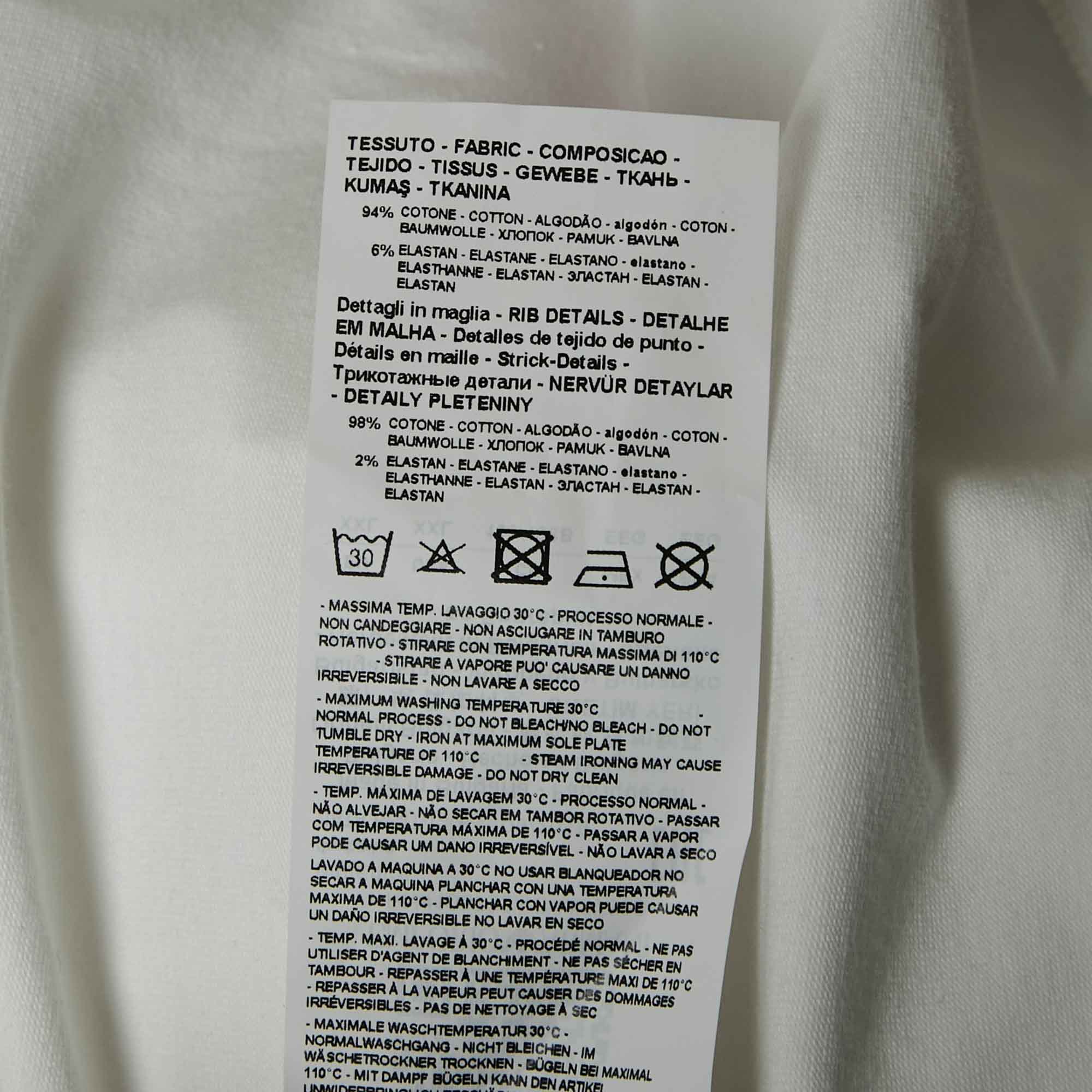 Emporio Armani White Logo Printed Cotton Crew Neck T-Shirt XXL 