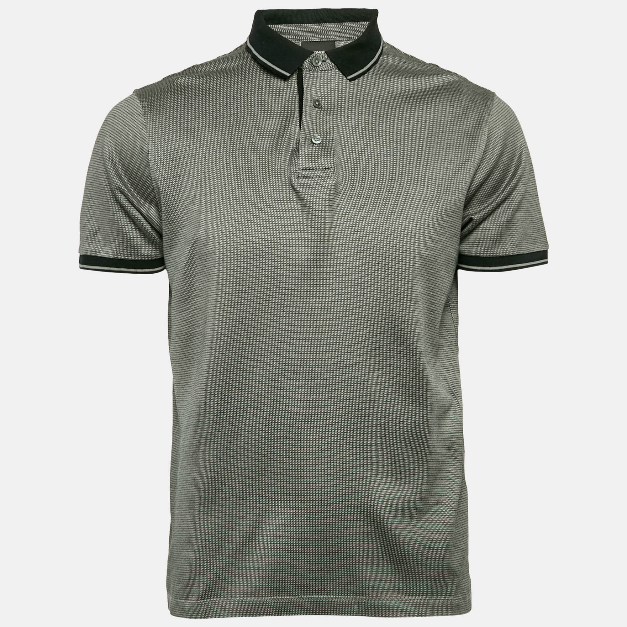 

Emporio Armani Grey Cotton Knit Polo T-Shirt L