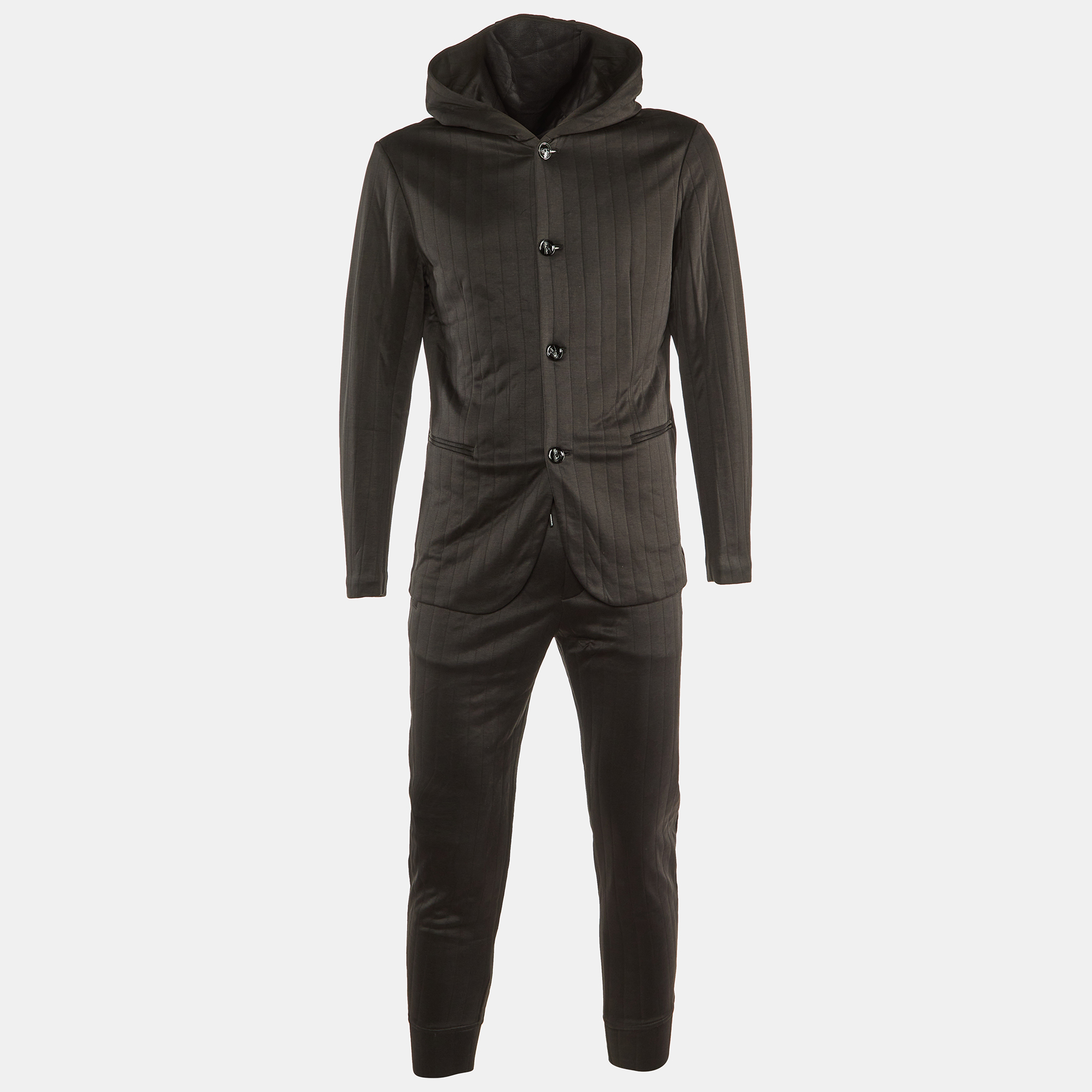 

Emporio Armani Black Knit Hooded Jacket & Sweatpants L