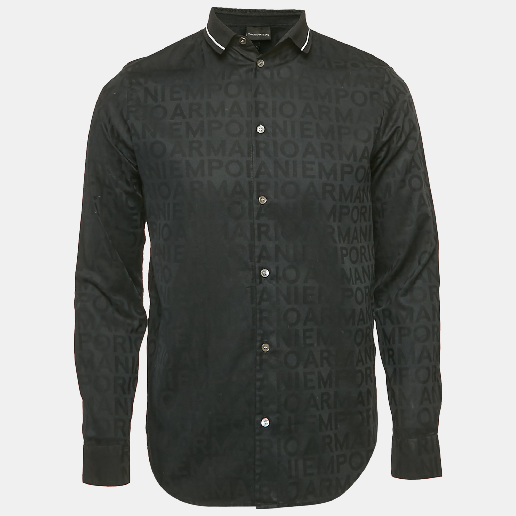

Emporio Armani Two Tone Logo Cotton Regular Fit Shirt L, Navy blue