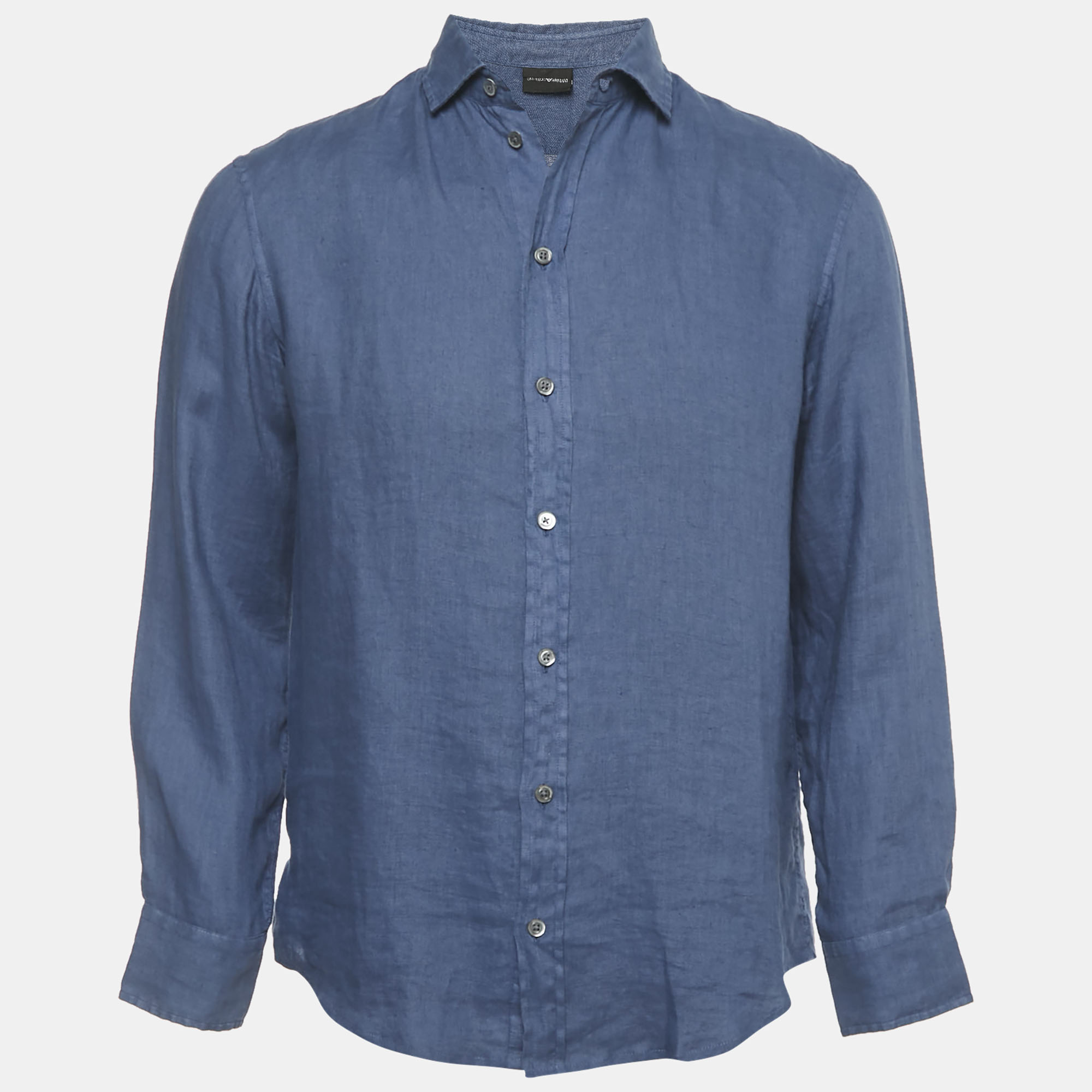 

Emporio Armani Blue Linen Full Sleeve Shirt S