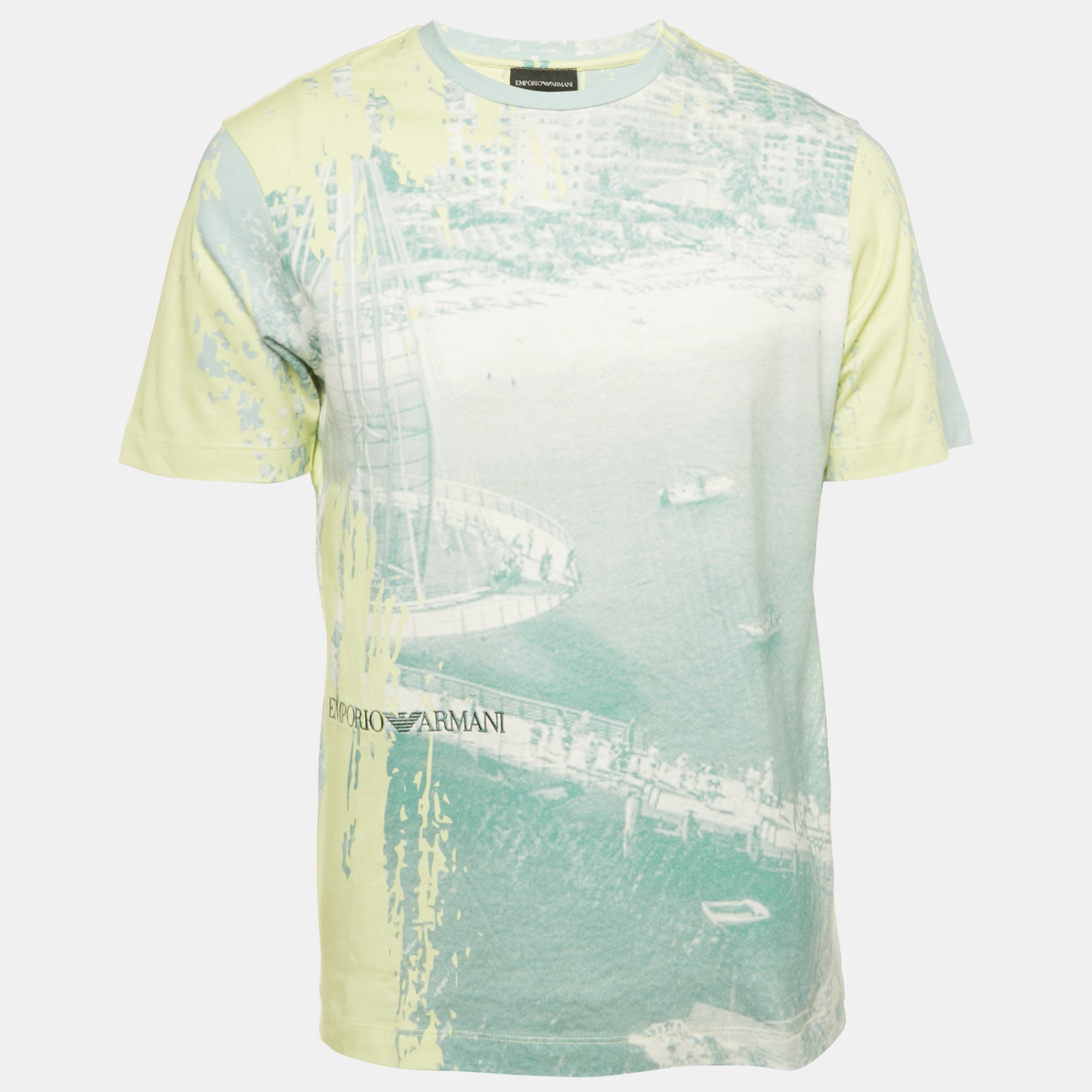

Emporio Armani Green Abstract Print Jersey Crewneck T-Shirt S