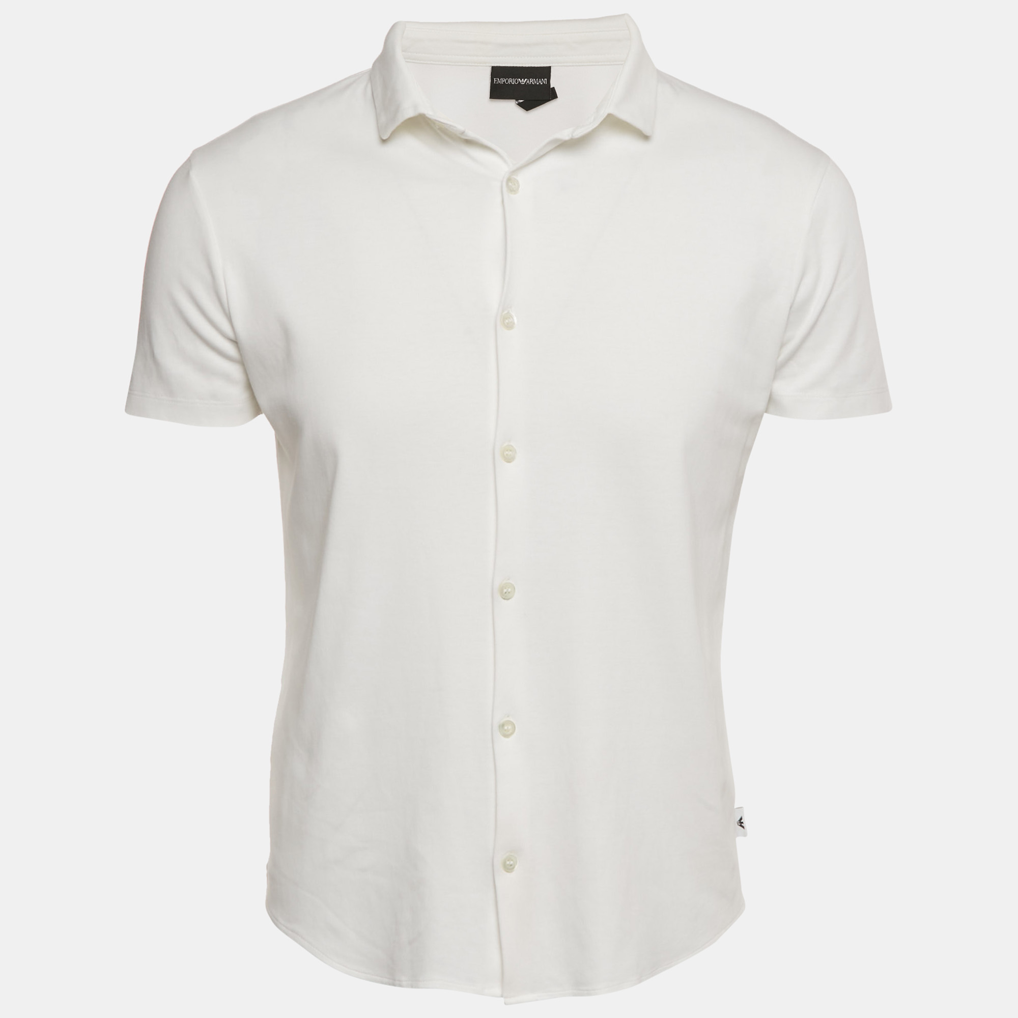 Pre-owned Emporio Armani White Jersey Short Sleeve Shirt S