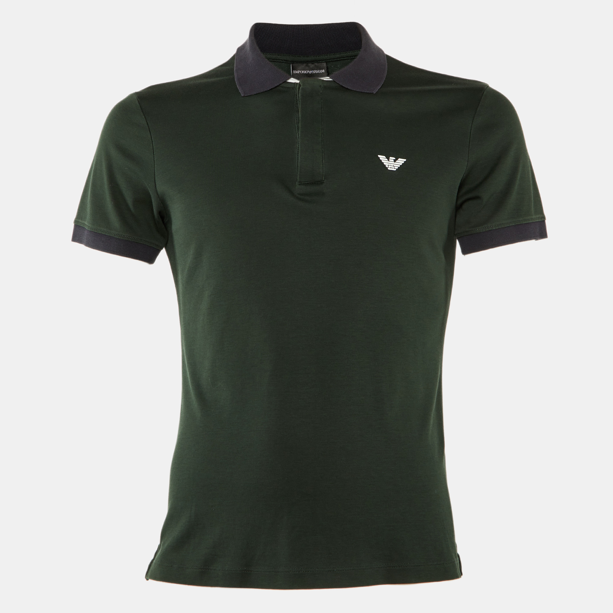 Pre-owned Emporio Armani Green Cotton Polo T-shirt M
