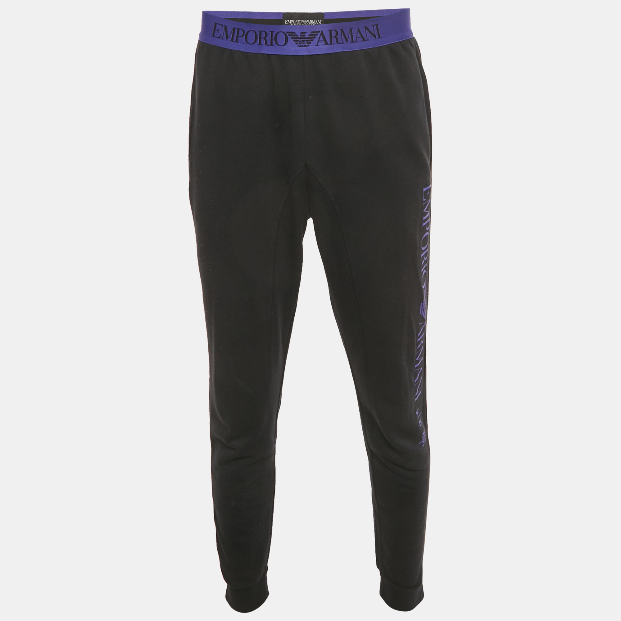 

Emporio Armani Underwear Black Cotton Logo Waistband Joggers M
