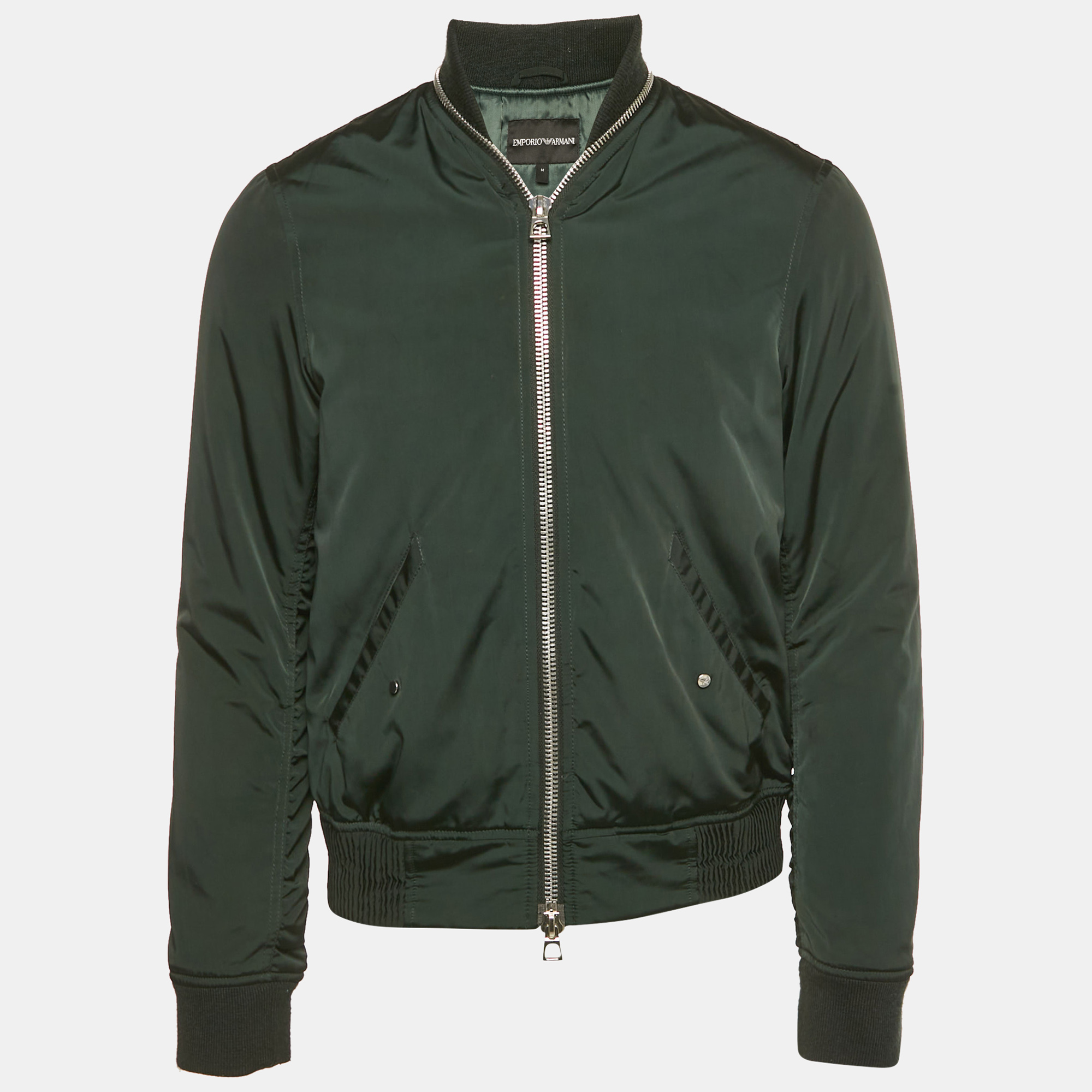 

Emporio Armani Green Synthetic Bomber Jacket M
