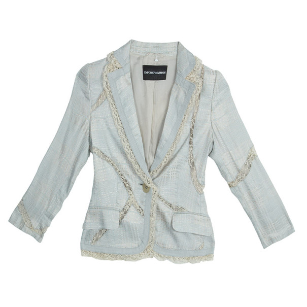 Pre Owned Emporio Armani Lace Textured Jacket S