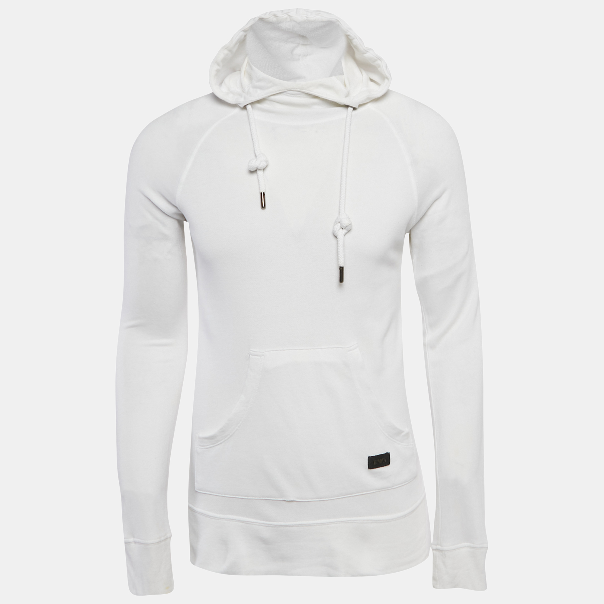 

Emporio Armani White Modal Knit Hooded Sweatshirt M
