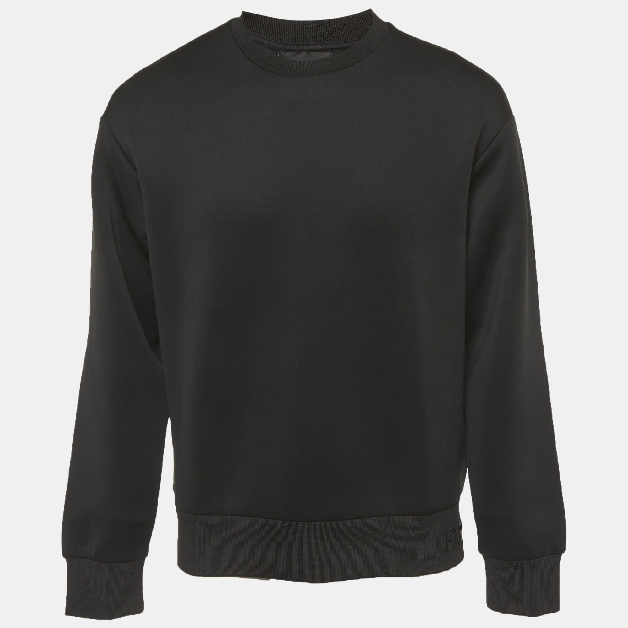 

Emporio Armani Black Technical Jersey Logo Embroidered Sweatshirt S