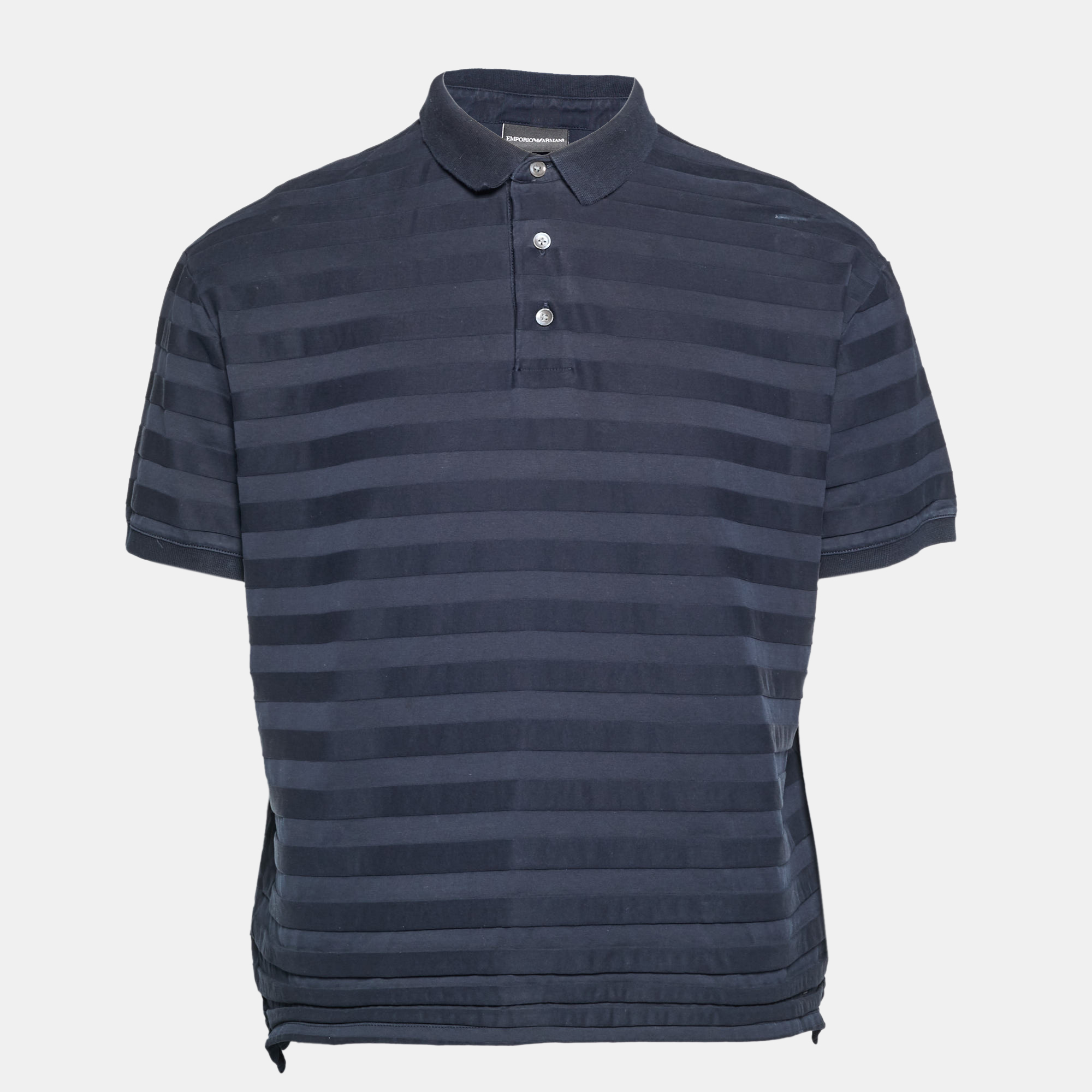 

Emporio Armani Navy Blue Cotton Knit Polo T-Shirt
